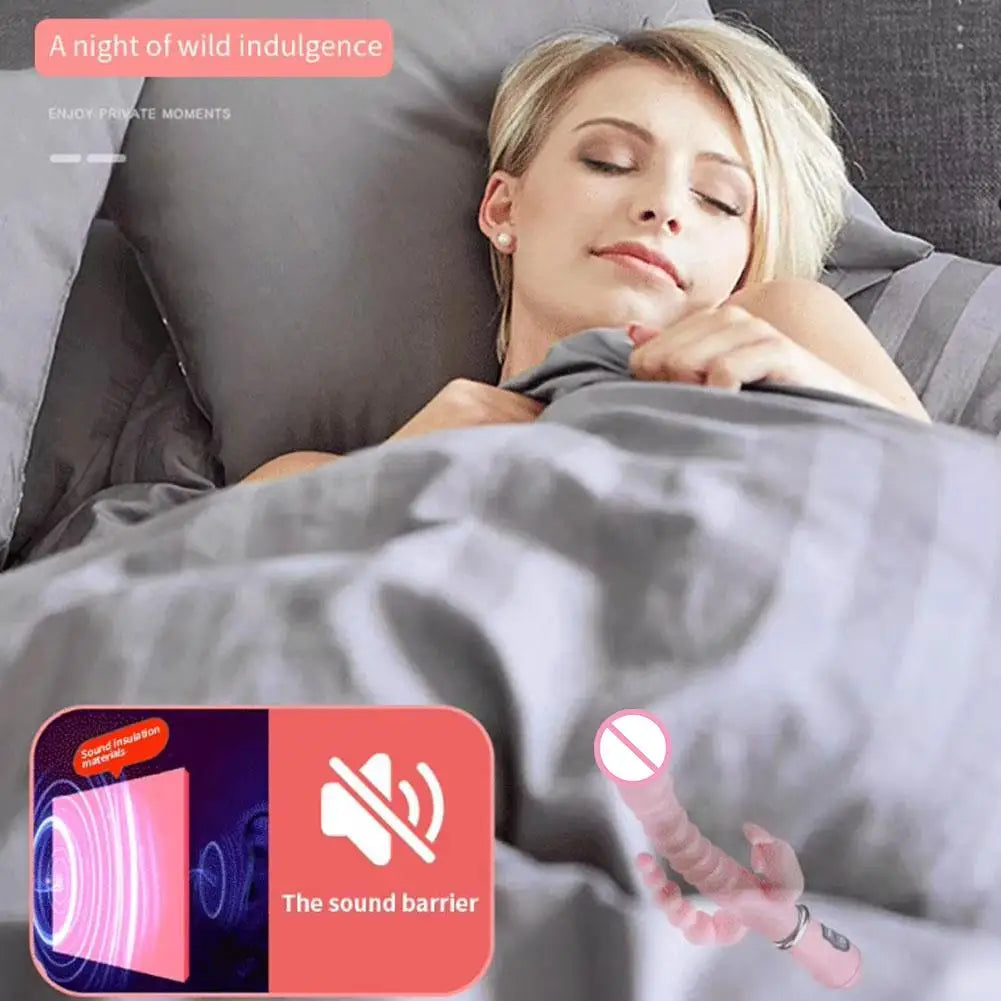 Rabbit Vibrator G Spot Dildo Vibrator Clitoris Stimulator Penis Anal Double Penetration Tongue Licking Double Rod Sex Toys