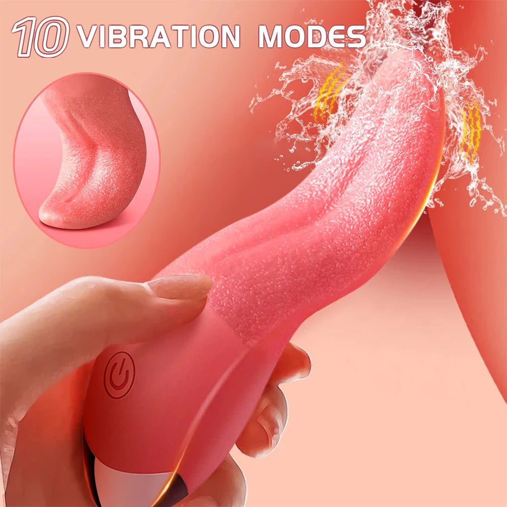 Dual Tongue Vibrator 10 Modes – Clitoral and Vagina Stimulator with Oscillating Vibration, 18+ Female Sex Toy