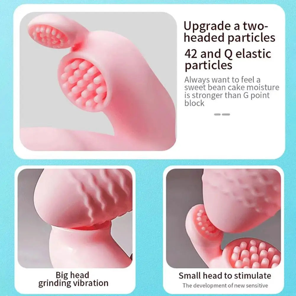 Rabbit Vibrator G Spot Dildo Vibrator Clitoris Stimulator Penis Anal Double Penetration Tongue Licking Double Rod Sex Toys