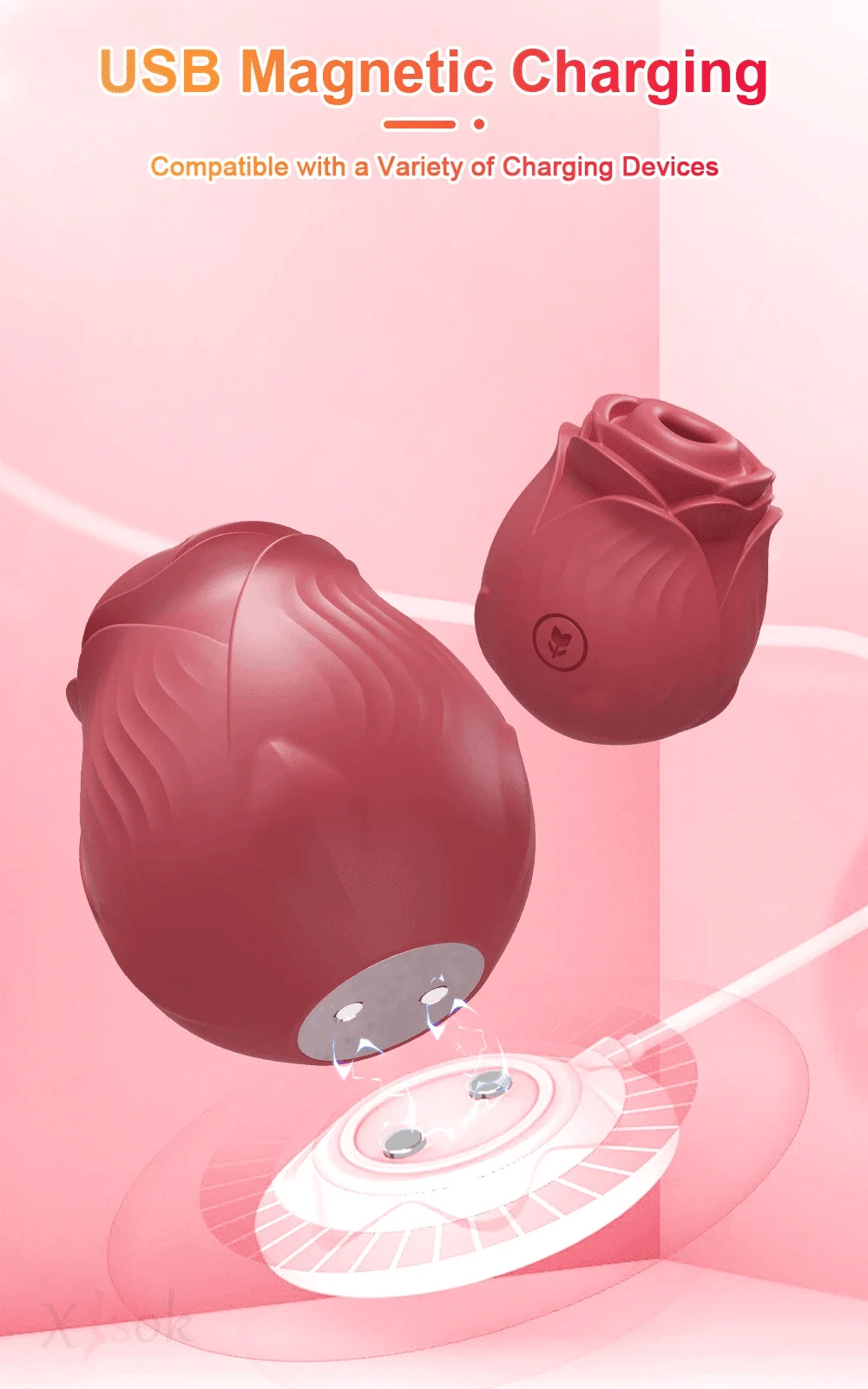 Rose-Sucking Vibrator for Women Thrusting Dildo Nipple Vacuum Sucker Clitoris Stimulator Female Vibrating Egg Adult Sex Toys