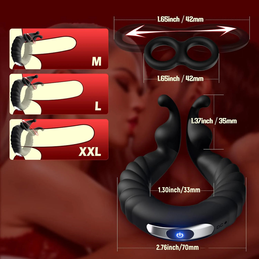 APP Bluetooth Controlled Cock Ring Vibrator Women's G-Spot Clitoral Stimulation Sex Toy Men's Penis Ring Adult Men's Couple Toy