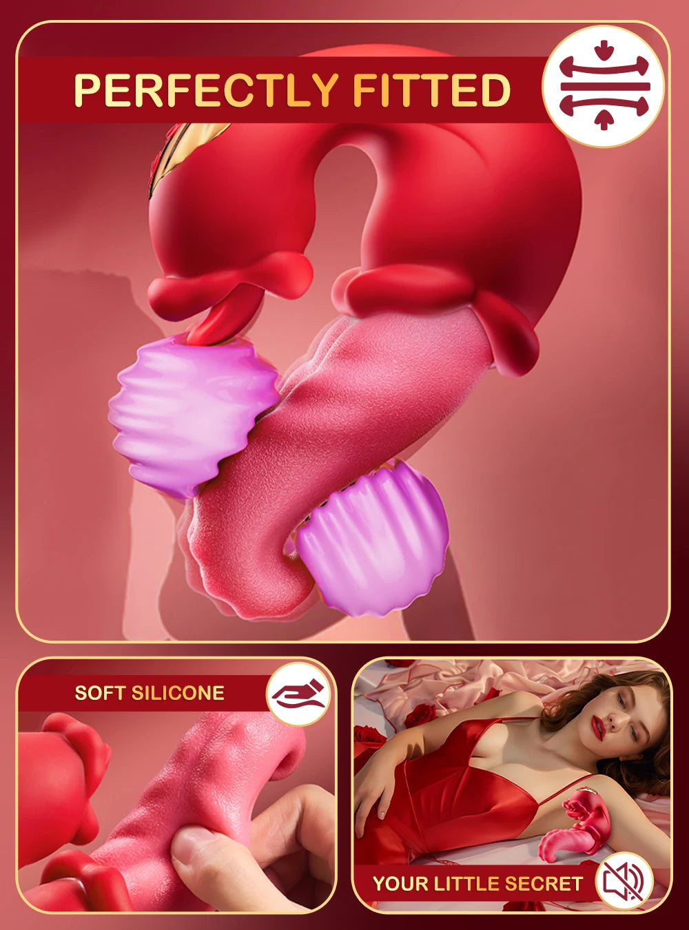 Dual Tongue Vibrator 10 Modes – Clitoral and Vagina Stimulator with Oscillating Vibration, 18+ Female Sex Toy