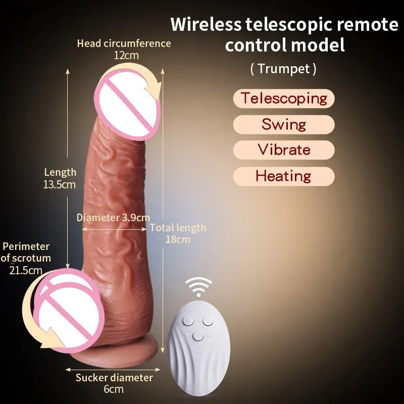 JIUUY Realistic Dildo Telescopic Vibrator with Female Stimulator Big Penis Anal Plug Adult Man Real Penis Sex Toys for Women