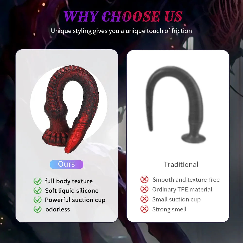 Unisex Silicone Eel Special-Shaped Anal Plug Soft Expanded Long Penis Anal Whip Backyard Adult Sex Toy for Couples