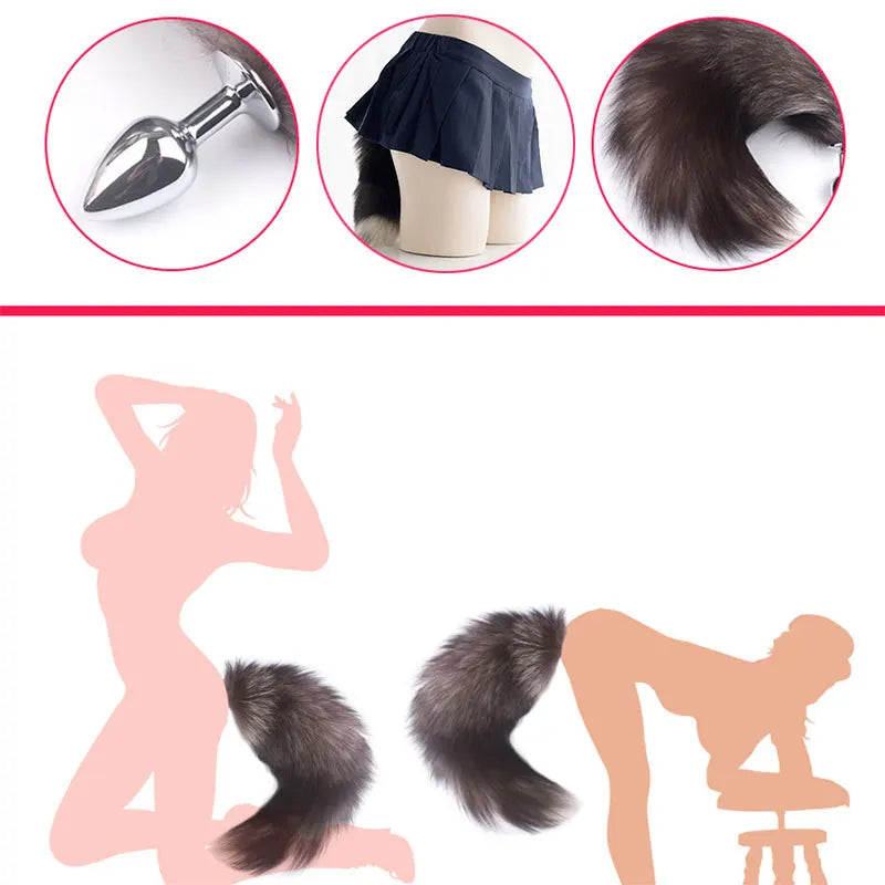 BDSM Bondage Fox Tail Anal Plug Butt Plug Stimulator Restraints Flirting  Role-playing Sex Games Men Women Sex Toys Vibrator