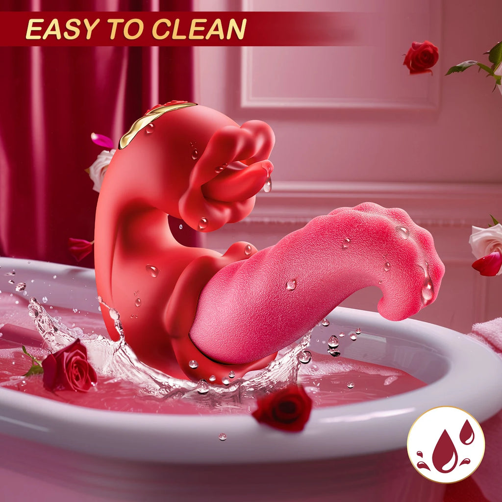 Dual Tongue Vibrator 10 Modes – Clitoral and Vagina Stimulator with Oscillating Vibration, 18+ Female Sex Toy