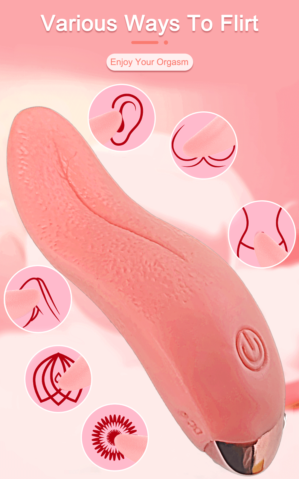 Dual Tongue Vibrator 10 Modes – Clitoral and Vagina Stimulator with Oscillating Vibration, 18+ Female Sex Toy