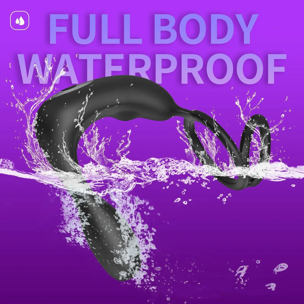 Male Prostate Massager with Vibration – Anal Plug with Cock Ring, Ejaculation Delay and Stimulator for Men