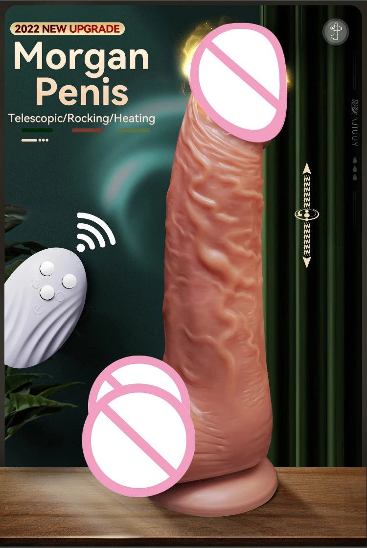 JIUUY Realistic Dildo Telescopic Vibrator with Female Stimulator Big Penis Anal Plug Adult Man Real Penis Sex Toys for Women