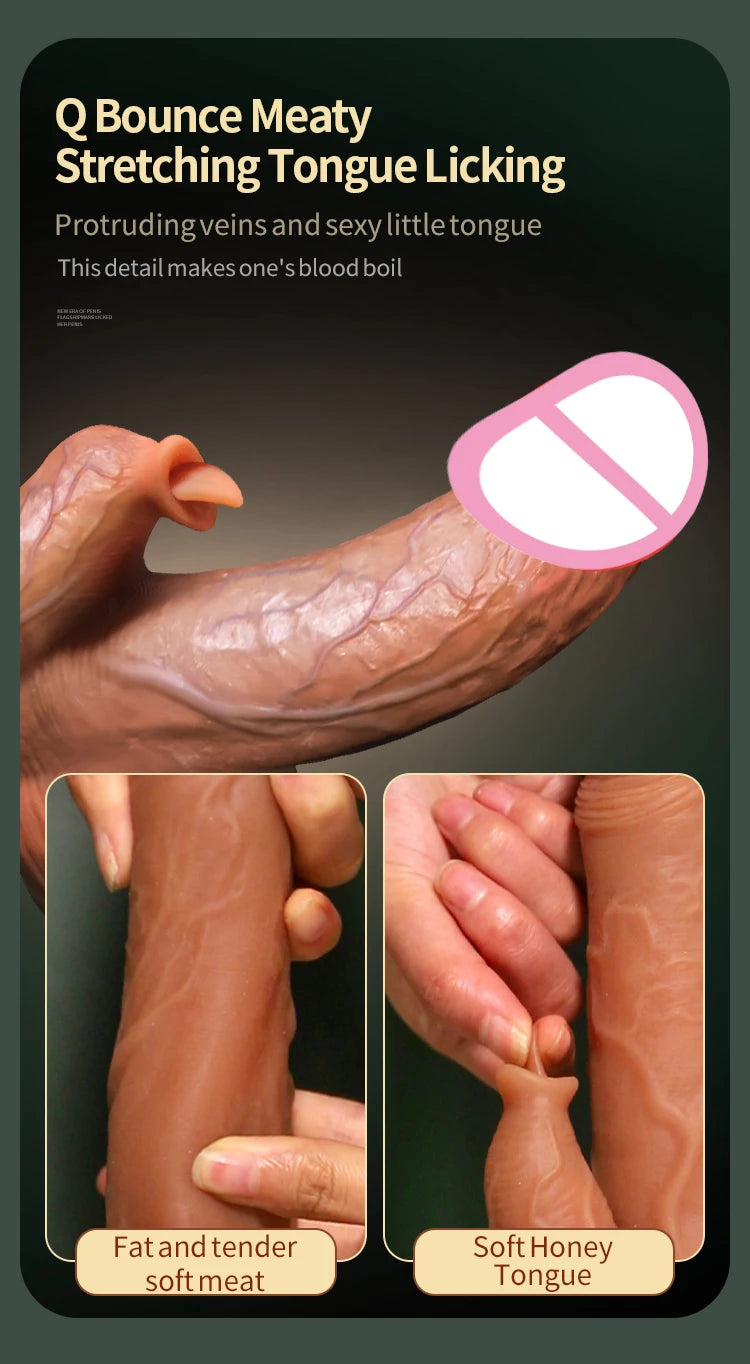 JIUUY Realistic Dildo Telescopic Vibrator with Female Stimulator Big Penis Anal Plug Adult Man Real Penis Sex Toys for Women