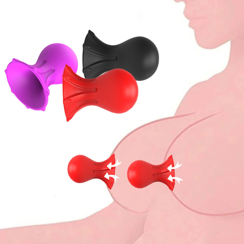 2PCS Nipple Sucker G Spot Nipple Pump Suction Cup Breast Massager Clitoris Stimulator No Vibrator Sex Toys For Woman Couples