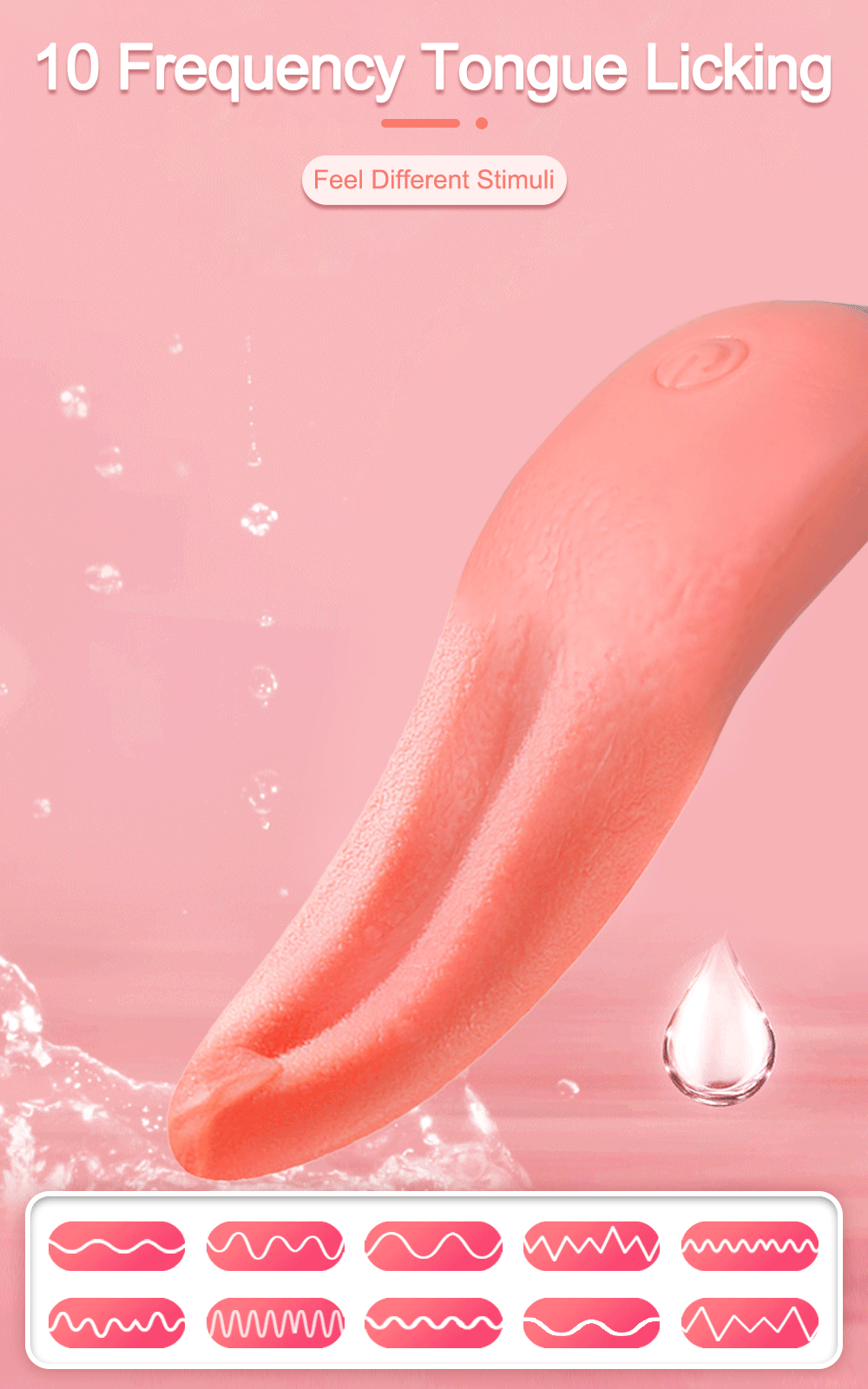 Dual Tongue Vibrator 10 Modes – Clitoral and Vagina Stimulator with Oscillating Vibration, 18+ Female Sex Toy