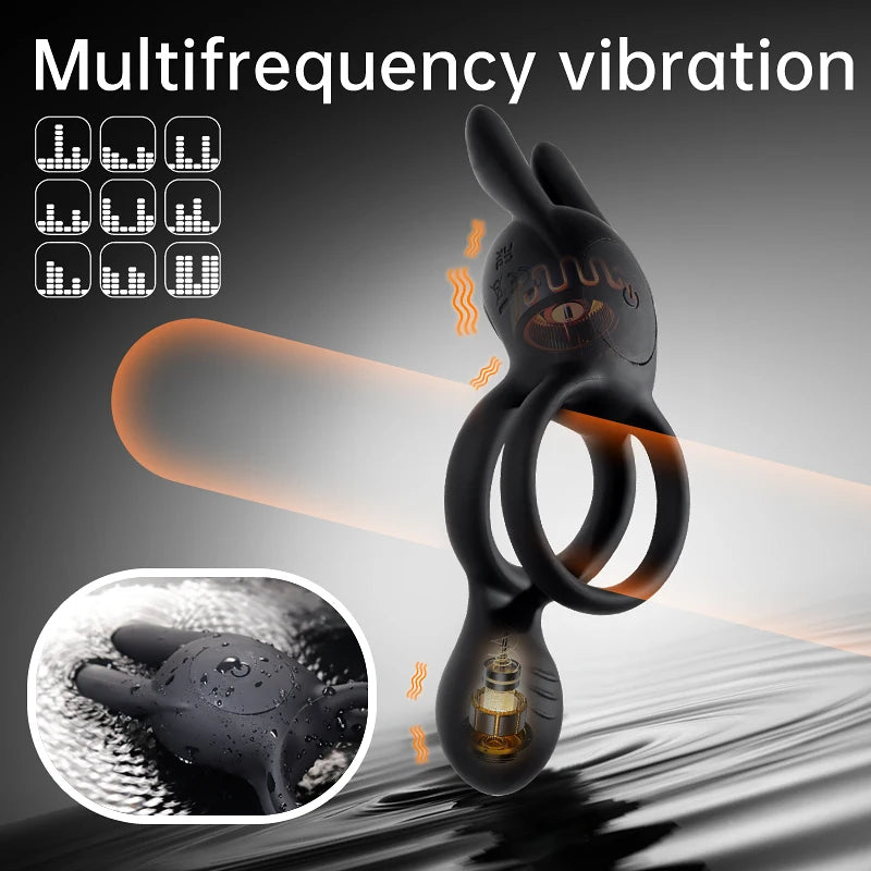 Double ring vibration lock,precision ring,dual motor vibration stimulation,men's sexual products, adult products, remote control