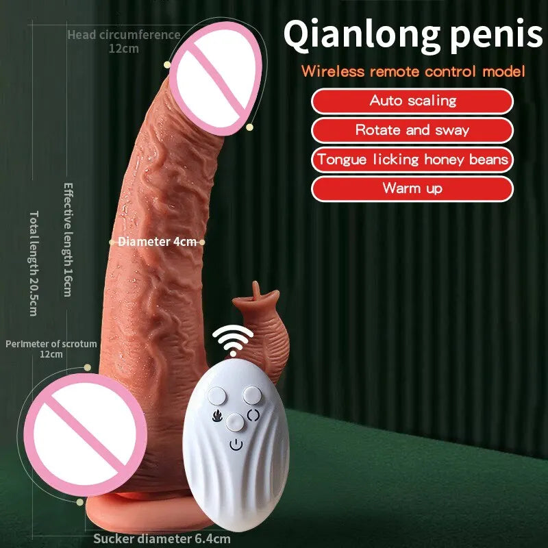 JIUUY Realistic Dildo Telescopic Vibrator with Female Stimulator Big Penis Anal Plug Adult Man Real Penis Sex Toys for Women