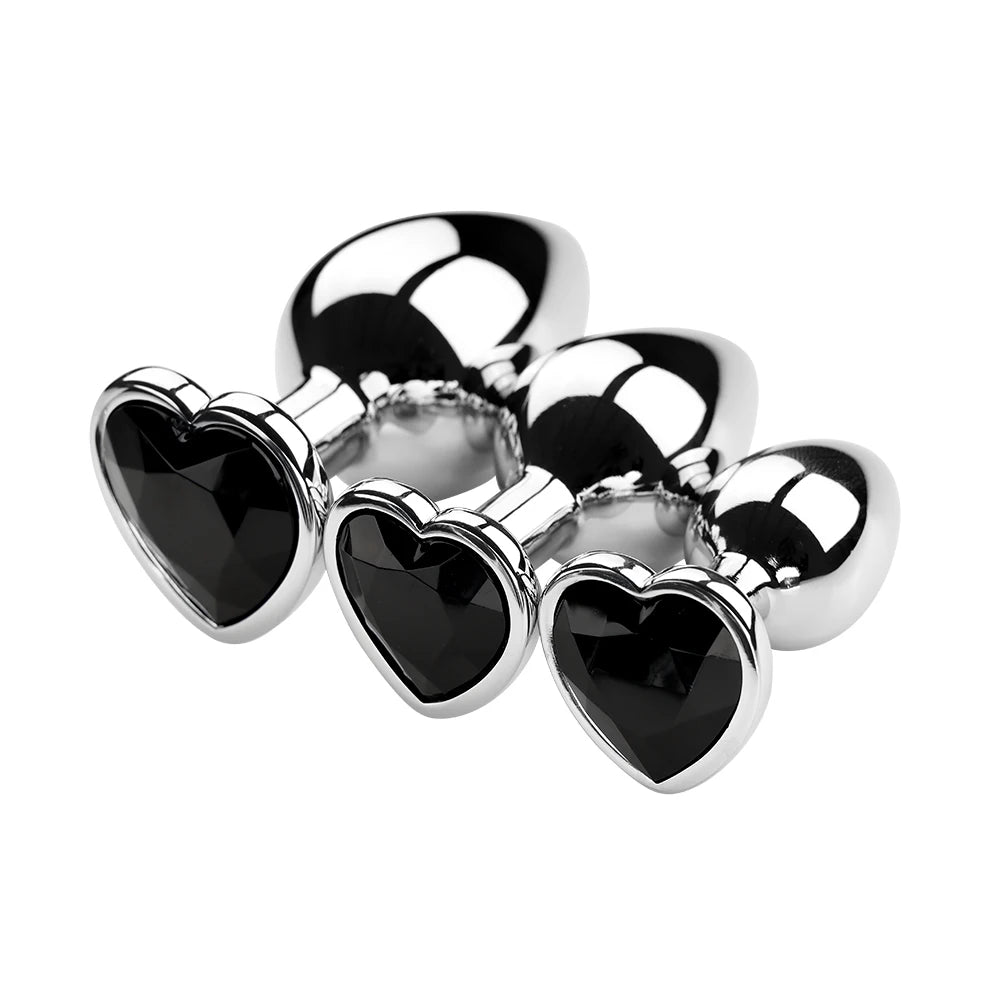 S/M/L Anal Plug Heart Metal Crystal Anal Plug for Women Removable Stainless Steel Butt Plug Men Stimulator Anal Sex Toys Dildo