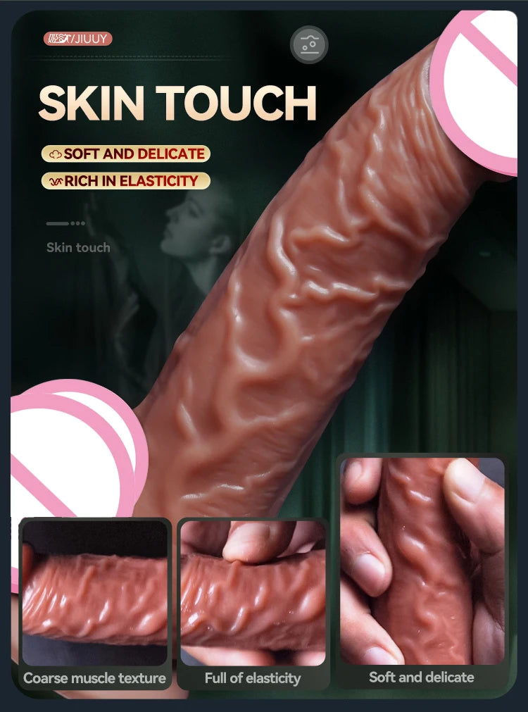 JIUUY Realistic Dildo Telescopic Vibrator with Female Stimulator Big Penis Anal Plug Adult Man Real Penis Sex Toys for Women